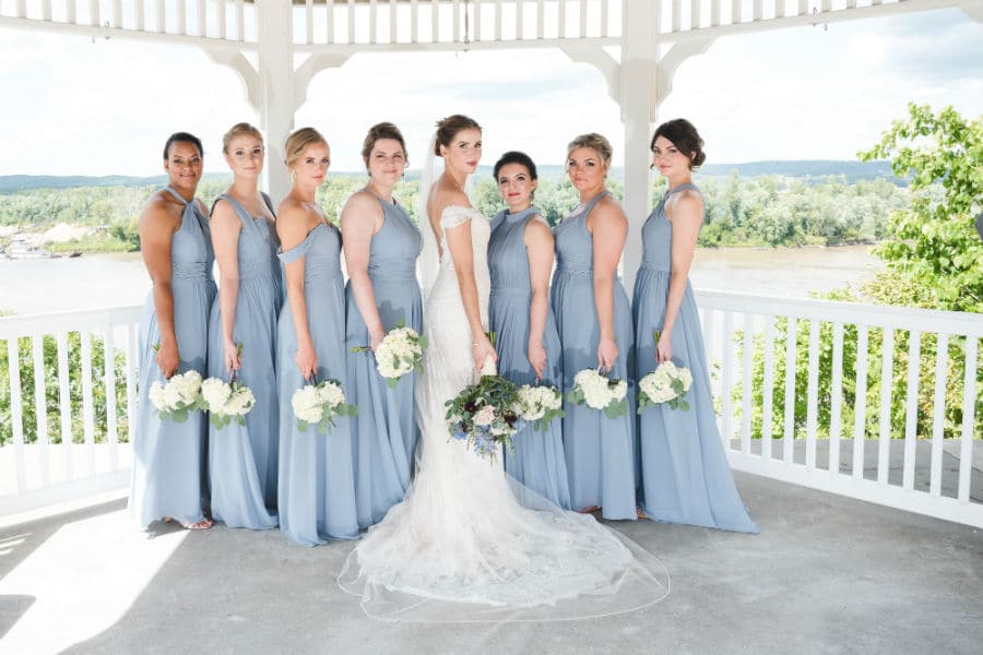 Bride with bridesmaids