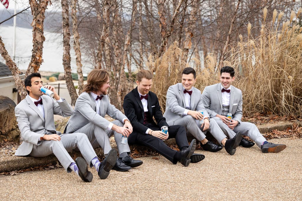 Groomsmen toasting Groom