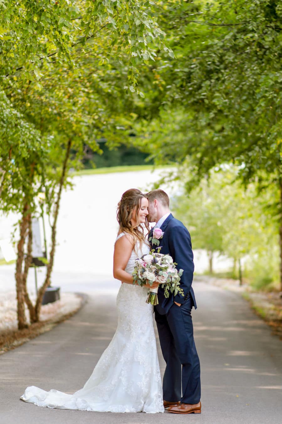 Groom kisses the bride